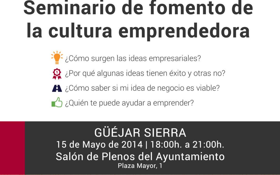 Güéjar Sierra acoge hoy un Seminario para el Fomento de la Cultura Emprendedora