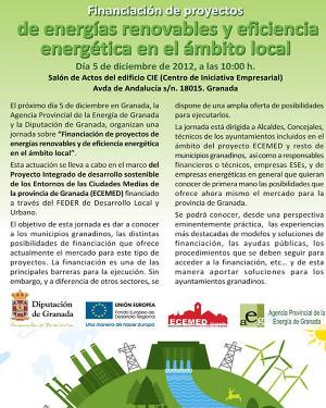Jornada “Financiación de proyectos de energías renovables y eficiencia energética en el ámbito local”