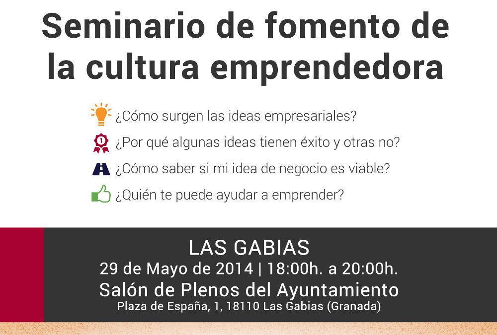 Las Gabias acoge un Seminario para el Fomento de la Cultura Emprendedora el 29 de mayo