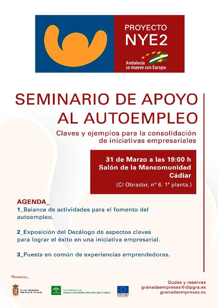 Seminario de Claves para la Consolidación Empresarial en Cádiar el lunes 31 de marzo