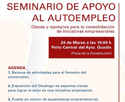 Seminario de Claves para la Consolidación Empresarial en Guadix el lunes 24 de marzo