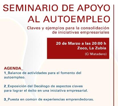 Seminario de Claves para la Consolidación Empresarial en La Zubia el próximo jueves 20 de marzo