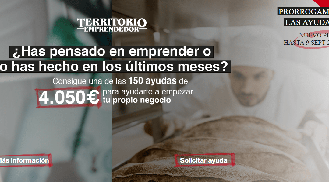 Ampliados los plazos de solicitud de Territorio Emprendedor y Futuro Joven